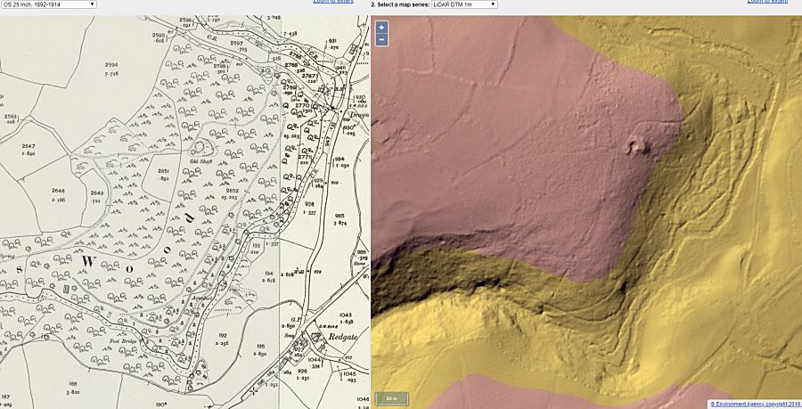 Wheal Victoria LIDAR mapping side-by-side